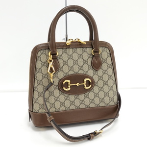 【中古】GUCCI ハンドバッグホースビット ベージュ系 ブラウン系 621220