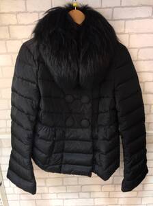 MONCLER モンクレール KELLYFUR ブラック ダウンジャケット ファー サイズ2 レディース JS-443257