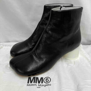 MARTIN MARGIELA ／マルタン・マルジェラ／ブラック／レザー ／ホワイトヒール ／ショートブーツ／size３８/23.５cm