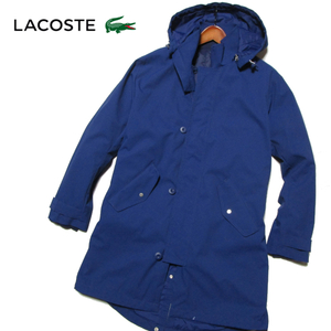 【ラコステ】 ブルゾンレイヤー　フーデッドモッズコート　ネイビー　3WAY　US S（日本Mサイズ相当） 冬物　LACOSTE　ラコステジャパン