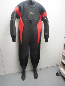 Reyson レイソン ドライスーツ メンズ 170cm/78kg ブーツ:25cm ラジアル リストバルブ 平置き:胸囲51cm 腹囲49cm 尻囲52cm [3F-60333]