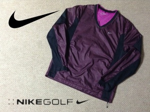 ★中古★ナイキ ゴルフ Vネックジャケット XLサイズ ワインレッド パープル メンズ DRI-FIT NIKE GOLF 702877-642 10s