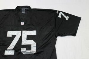 【古着GAME TOPS NIKE NFL OAKLAND RAIDERS ユニフォームTシャツ黒#75】ナイキ アメフトライダース アメリカンフットボール ワッペン