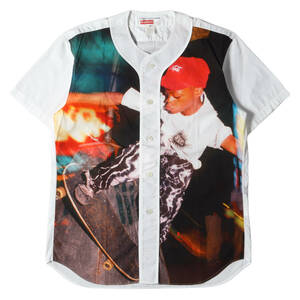 Supreme シュプリーム シャツ サイズ:M 14SS COMME des GARCONS SHIRTS フォトプリント ベースボールシャツ / Baseball Shirt ホワイト