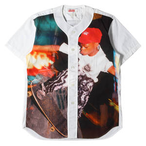 Supreme シュプリーム シャツ サイズ:M 14SS COMME des GARCONS SHIRTS フォトプリント ベースボールシャツ / Baseball Shirt ホワイト