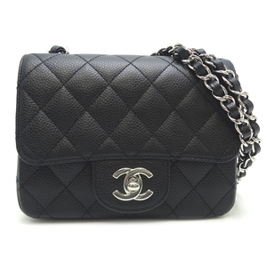 ［銀座店］CHANEL シャネル マトラッセ17 チェーンショルダー シルバー金具 A35200 ショルダーバッグ キャビアスキン ブラック DH81647