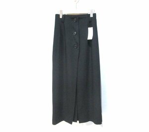 【Y-3　ワイスリー】未使用・日本製・ブラック・後ろ開き・前ボタン付きスリット・ロングタイトスカート・SMサイズ!