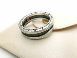 1000円スタート 指輪 リング BVLGARI セーブザチルドレン ビーゼロワン 1バンド シルバー×ブラック #63 925 総重量約8.0g WHO D219