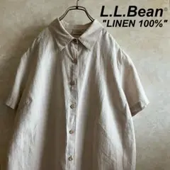 L.L.Bean リネン100% シャツ ベージュ アイボリー M