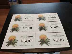 山形県タクシー共通乗車券500円6枚