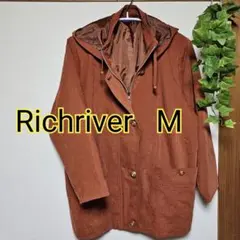 Richriver フード付き オーバー ジャケット ジャンパー オレンジ M