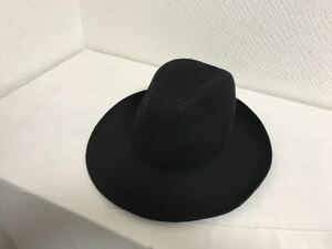 本物ハッツアンドドリームスHATS&DREAMSウール中折れハット帽子ボウシメンズレディースアメカジビジネススーツ黒ブラックイタリア製