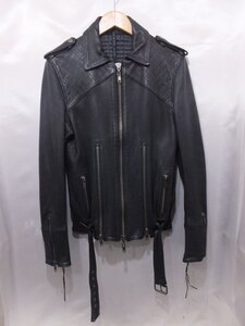 CHRISTIAN DADA クリスチャンダダ シングルレザーライダースジャケット 13AW ラムレザー 日本製 サイズM 黒 ブラック メンズ