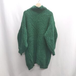 ◇ ⊇ MOUSSY マウジー 長袖 ニット サイズF グリーン レディース E