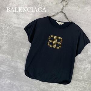 『BALENCIAGA』バレンシアガ (M) BBロゴノースリーブTシャツ