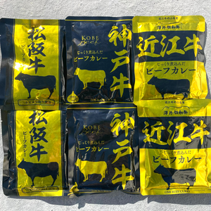 5【五大和牛 松坂牛 神戸牛 近江牛 ご当地カレー 6点セット】国産 和牛 カレー ビーフカレー レトルトカレー 即席