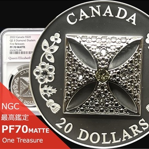 【最高鑑定】2022年 カナダ エリザベス2世 在位70周年 20ドル銀貨 NGC PF70 MATTE ファーストリリース ダイヤモンド イギリス ジョージ4世