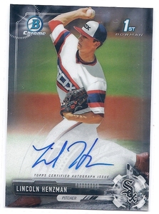 2017 Bowman Chrome Draft Lincoln Henzman Auto