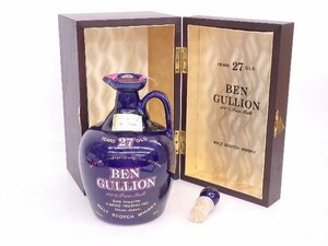 【未開栓・古酒】BEN GULLION/ベングリオン ピュアモルト スコッチ 27年 760ml 43% 陶器ボトル 替栓・化粧箱付 ◆ 6E67F-53