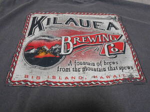 KILAUEA BREWING CO. BIG ISLAND, HAWAII CRAZY SHIRTS TROPICAハワイ TシャツVINTAGEオールドサーフ サーフィン キラウエア火山フラダンス