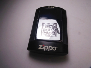 ■未使用 ZIPPO ジッポー オイルライター ワイルドターキー ヴィンテージ 前面加工 シルバー 希少モデル 2002年製 WILD TURKEY