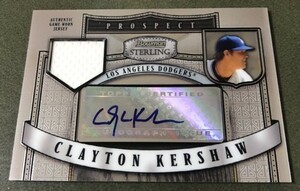 2007 BOWMAN STERLING Clayton Kershaw RC JERSEY AUTO