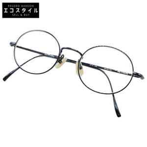 【美品】KANEKO OPTICAL 金子眼鏡 KV-54 IPBK 度入りレンズ PURE TITANIUM ラウンド メガネフレーム 眼鏡 49□22-148