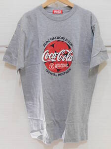 当時物 コカ・コーラ 2002FIFA日韓ワールドカップ 記念Tシャツ グレー Fサイズ 未着用品