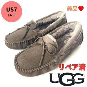 美品UGG【アグ】ムートン モカシン 内ボア ダコタ エスプレッソ