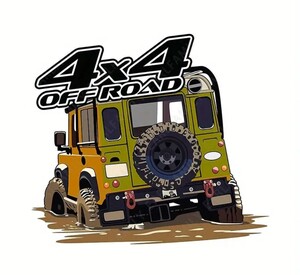 4x4 アドベンチャーシルエット デカール