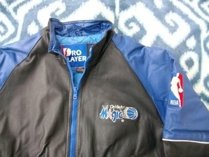 オーランド マジック 革？レザー？旧ロゴジャケット 極美品 L Orlando Magic PRO PLAYER 製 プロプレイヤー NBA