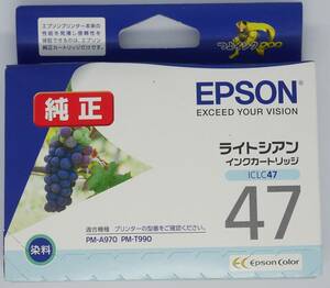 【送料185円/期限5月/純正品】IC6CL47 6色パックの1色　ICLC47ライトシアン(ブドウ) 適合機種:PM-A970 PM-T990 EPSONインクカートリッジ