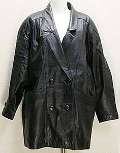 牛革 レディース ジャケット Mサイズ 黒 【2K96】 レザー コート