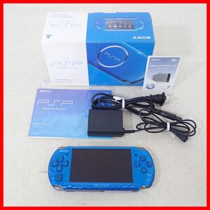 動作品 PSP プレイステーションポータブル PSP-3000 バイブラント・ブルー VIBRANT BLUE 本体 SONY ソニー 箱説付【10