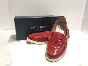 ■【YS-1】 コールハーン COLE HAAN ローファー ■ エナメル 赤 レッド系 24cm 8インチ ■ 元箱有【同梱可能商品】■D