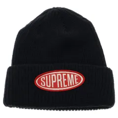 SUPREME (シュプリーム) 18AW Oval Patch Beanie オーバルパッチ ロゴワッペン ニットキャップ ビーニー 帽子 ブラック