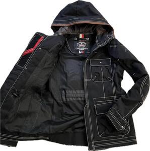 【美品】KUSHITANI MULLER JACKETクシタニ ミューラージャケット K-2235 黒 M バイク ツーリング プロテクター付き 牛革 ミリタリー 