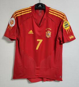 EURO ユーロ 2004 スペイン(A)#7 ラウール RAUL adidas 選手用半袖 L