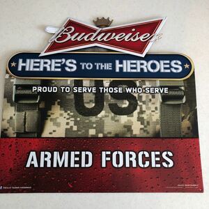 Budweiser バドワイザービール　ブリキ看板　HEROS