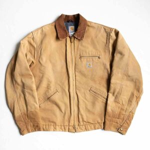 【雰囲気抜群】Carhartt【Detroit Jacket デトロイトジャケット】50 BRN ブラウン ダック カーハート 古着 u2406033