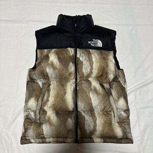 美品 Supreme The North Face Fur Print Nuptse Vest M シュプリーム ノースフェイス ヌプシ ベスト