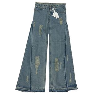 archive japanese label SUPER baggy Flare denim pants 00