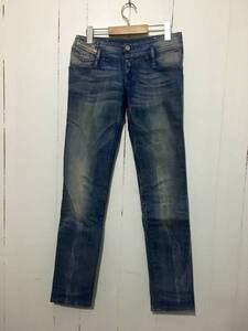 加工☆Diesel MATIC W26 デニムパンツ WASH 008N4 STRETCH ストレッチ テーパード ヒゲ