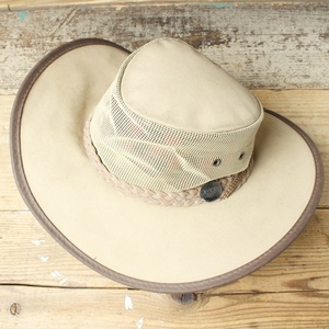 USA Barmah Hats メッシュ ハット 帽子 ベージュ ワンサイズ アウトドア キャンプ アメリカ古着