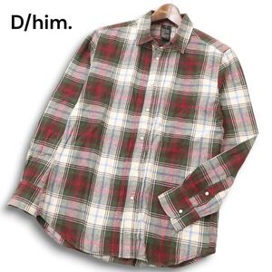 D/him. ダブルスタンダード クロージング 秋冬★ 長袖 チェック ネル シャツ Sz.48　メンズ　C4T09314_A#B