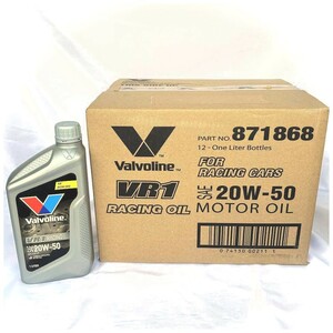 在庫有ります　NEWボトル1L　Valvoline　バルボリン　VR1 Racing　レーシングオイル　20W-50　SN/CF　鉱物油　お買得12本セット
