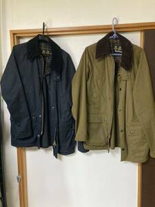 2点同時購入の方限定！Barbour/バブアー BEDALE SL PEACHED/ピーチスキン ビデイル ノンワックス ジャケット ネイビー＆カーキ