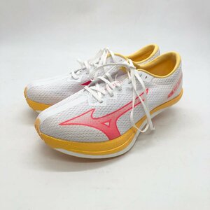 ◎N026【美品】mizuno ミズノ ウェーブデュエルプロ 27.5cm 黄色 ジョギング 陸上競技 (ma)