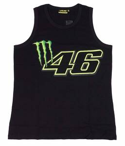 VR46 MONSTER ENERGY モンスターエナジー ビッグ46ロゴ タンクトップ（ブラック）(XL) 【並行輸入品】