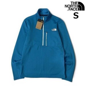 1円～!売切!【正規新品】THE NORTH FACE◆TAGEN 1/4 ZIP FLEECE フリース US限定 裏起毛 ハーフドームロゴ 男女兼用(S)青 水色 180915-25